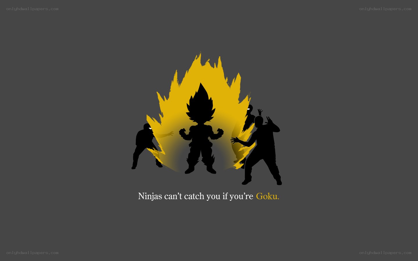 Goku vs Ninjas Silhouette