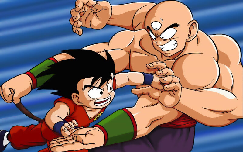 Goku vs. Tien in battle