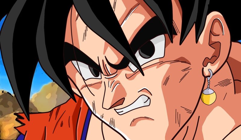 Goku with Angry Expression — Orange