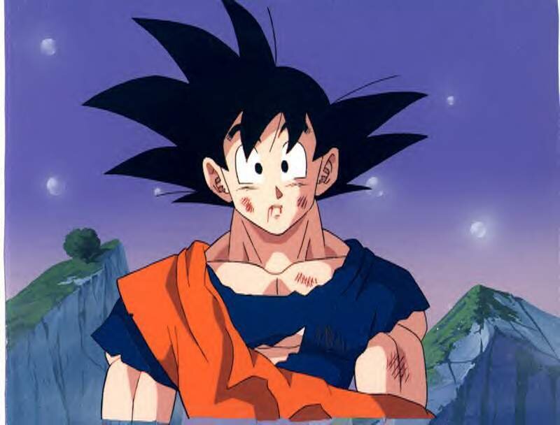 Goku with battle wounds