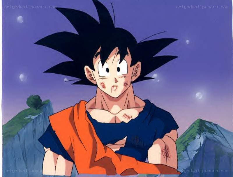 Goku with battle wounds