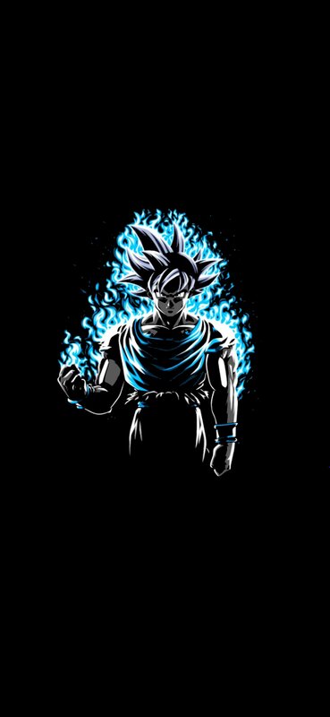 Goku with Blue Aura — Dramatic