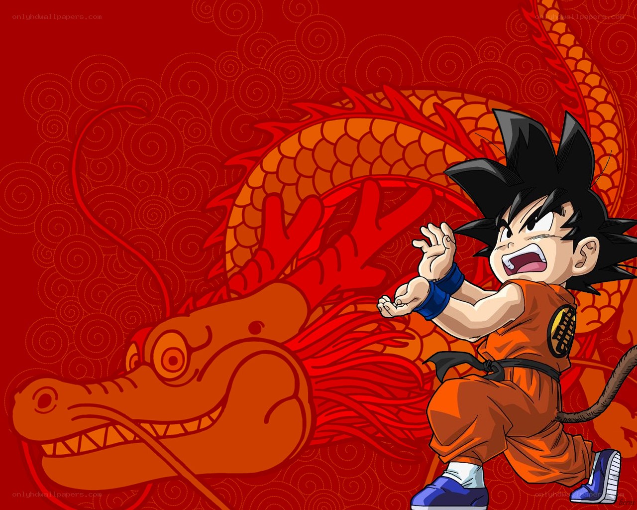 Goku with Dragon Background