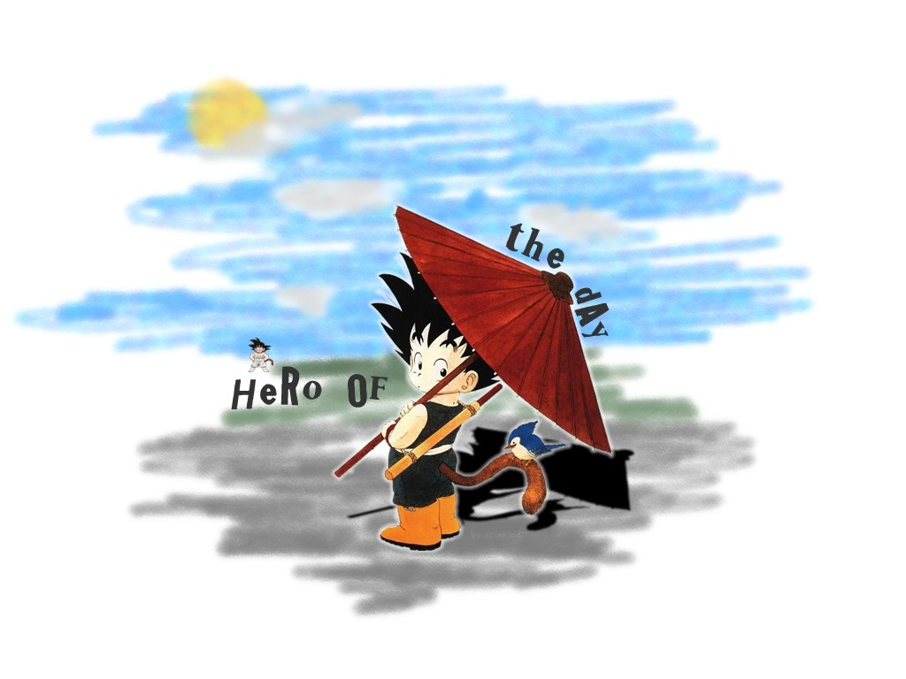 Goku with red umbrella