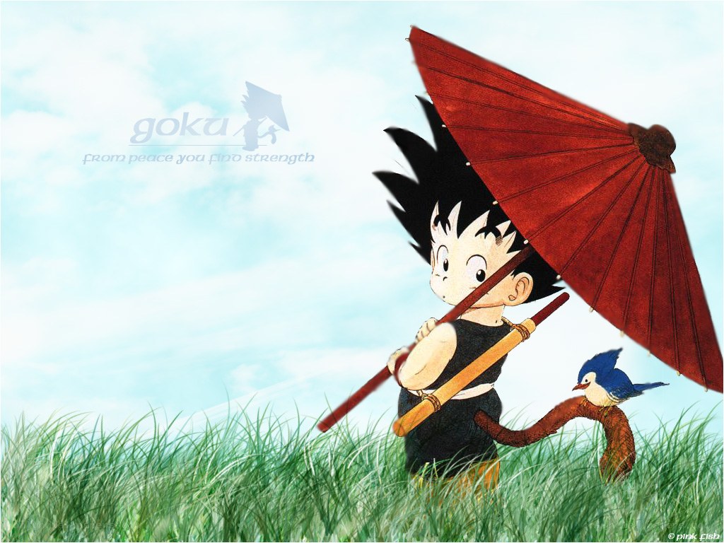 Goku with red umbrella