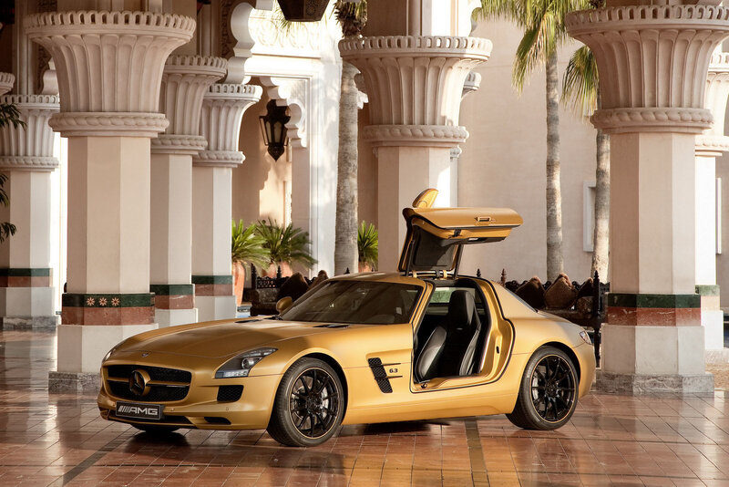 Gold AMG sports car
