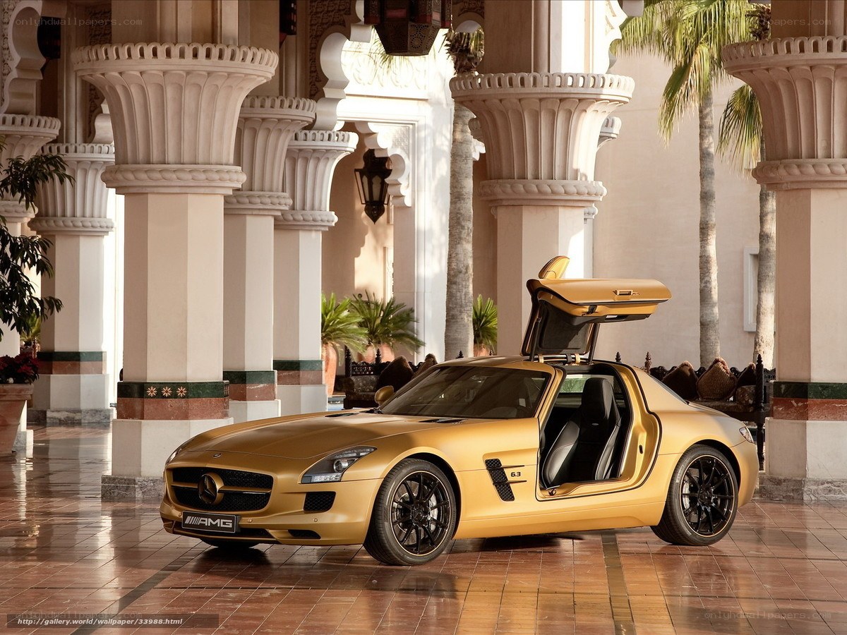 Gold AMG sports car