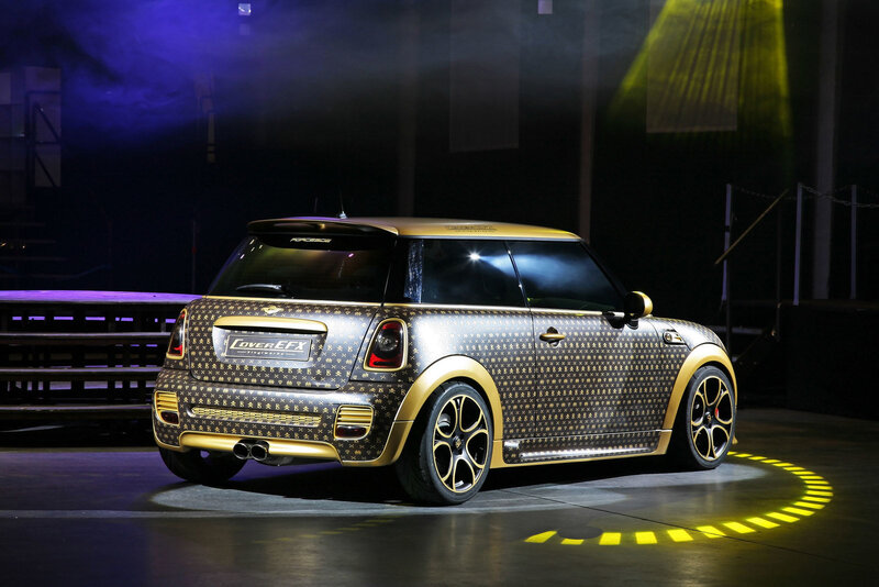 Gold and Black Mini Cooper — Dramatic, Night