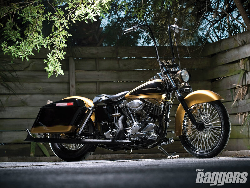 Gold and Black Motorcycle — Dramatic