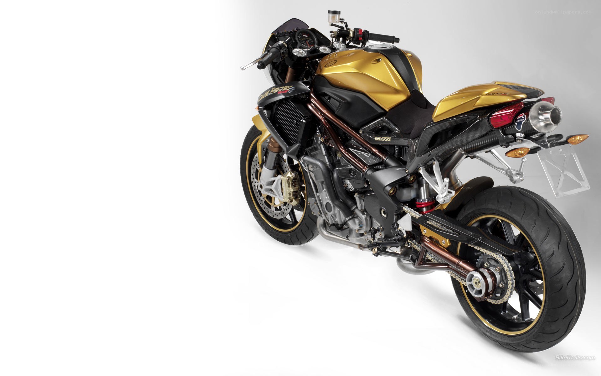 gold and black motorcycle