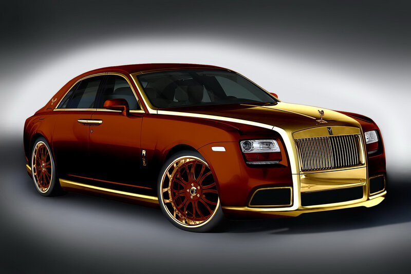 Gold and Brown Luxury Car