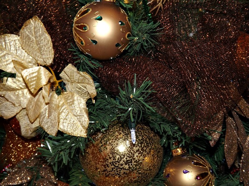 Gold and Brown Ornaments — Festive