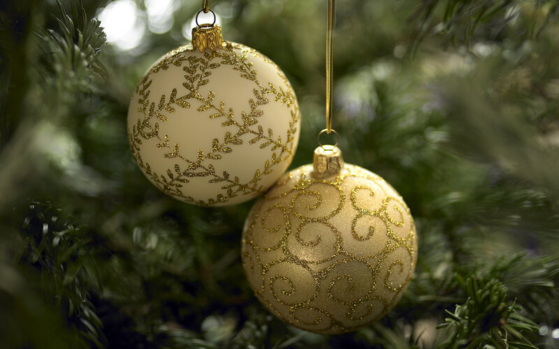 Gold and Cream Ornaments