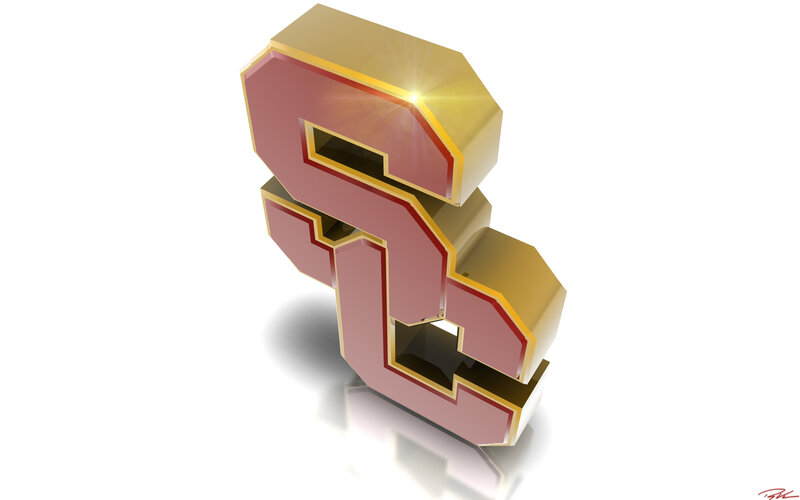 Gold and Red Letter S