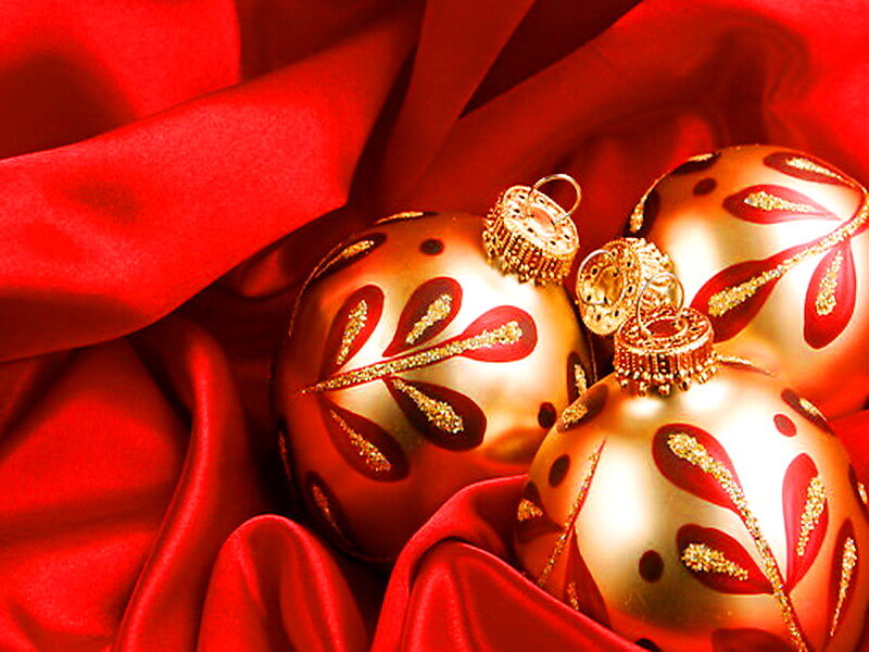 Gold and Red Ornaments — Festive