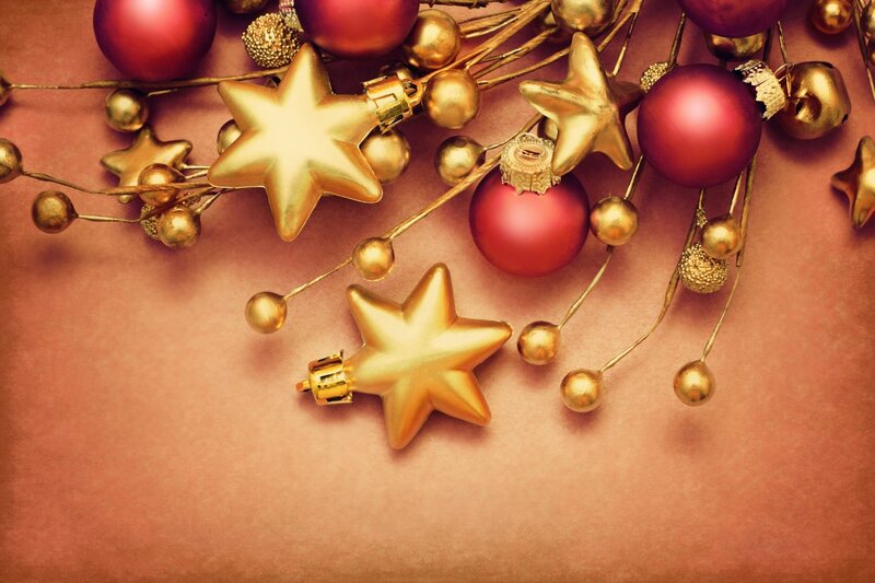 Gold and Red Ornaments — Festive, Winter