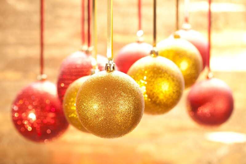 Gold and Red Ornaments