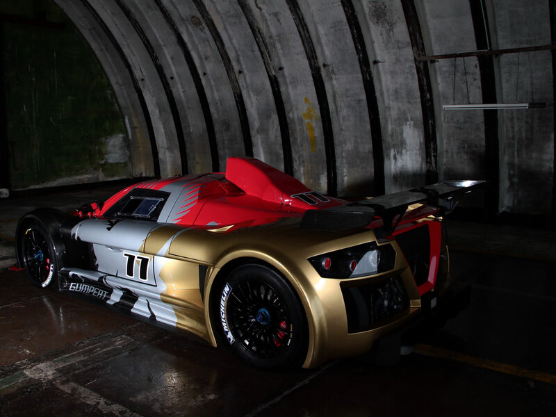 Gold and Red Race Car — Dramatic