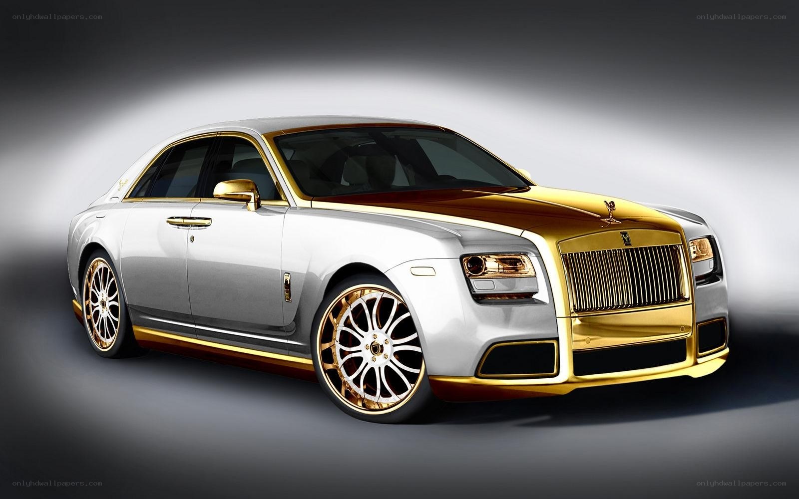 gold and silver luxury car