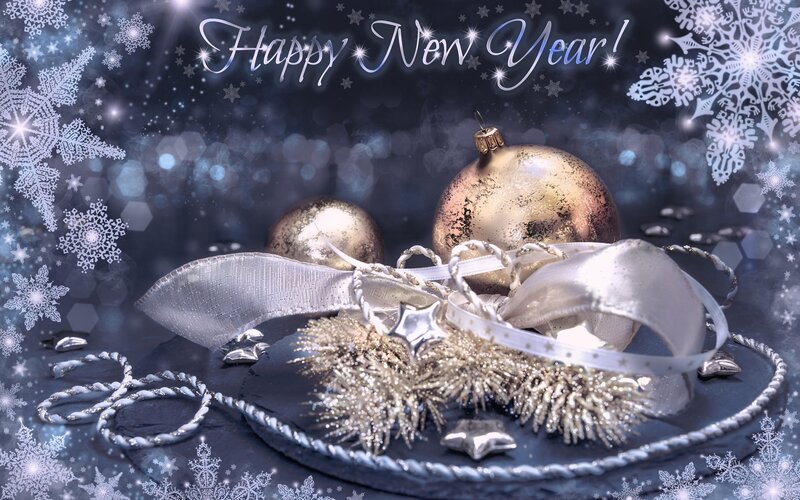 Gold and Silver Ornaments — Blue, Festive