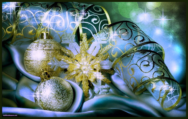Gold and Silver Ornaments — Blue