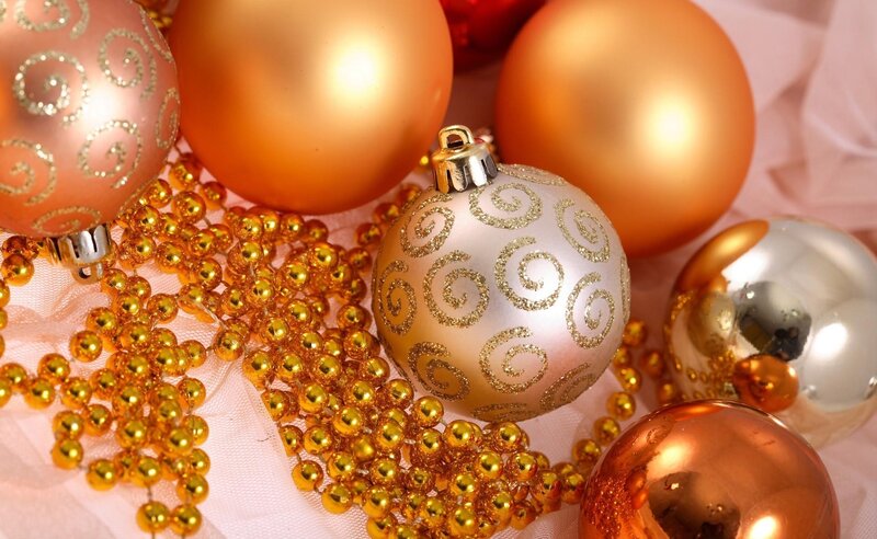 Gold and Silver Ornaments — Festive, Photograph, Beads