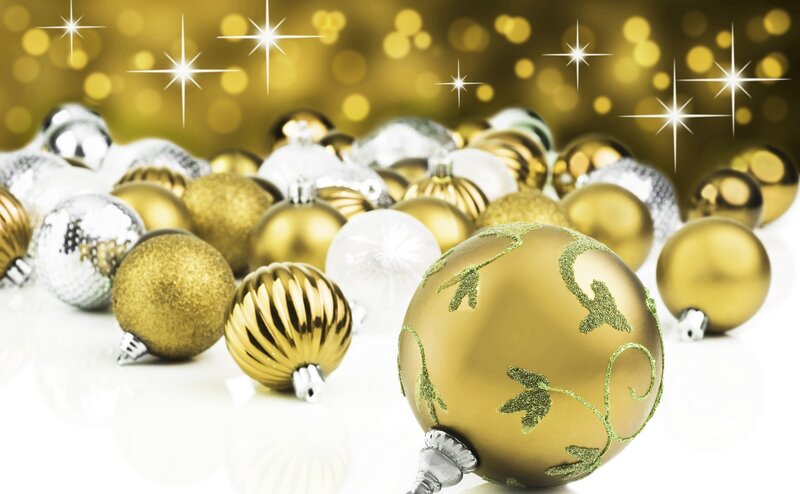 Gold and Silver Ornaments — Festive