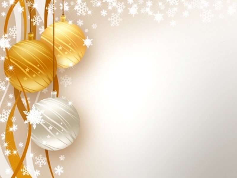 Gold and Silver Ornaments — Festive, Winter, Vector Art