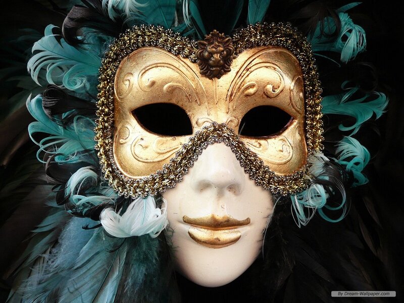Gold and Teal Mask