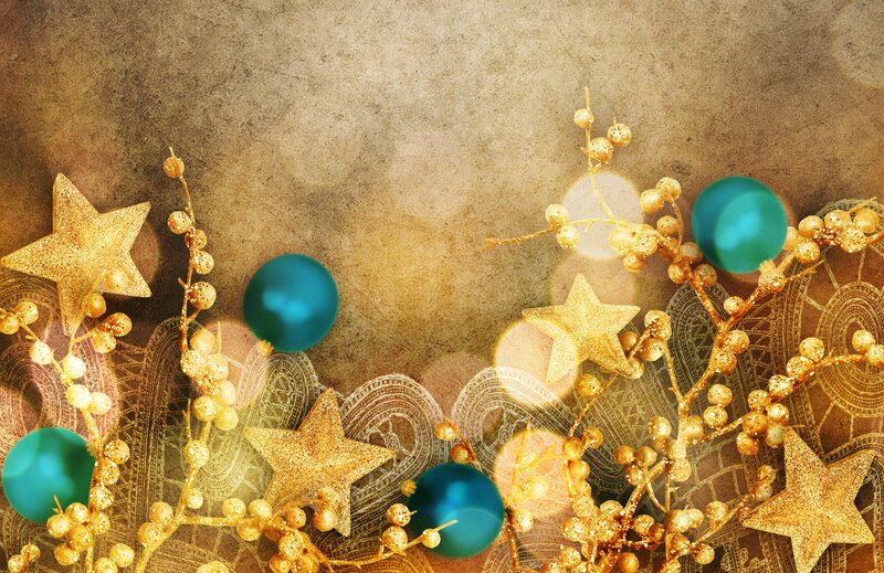Gold and Teal Ornaments