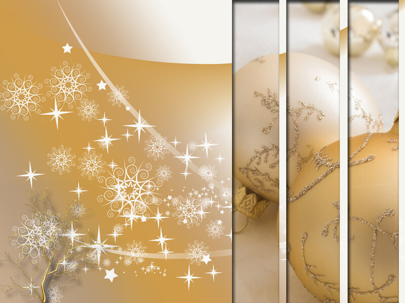 gold and white holiday ornaments