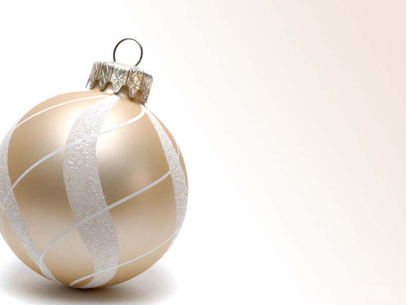 gold and white ornament