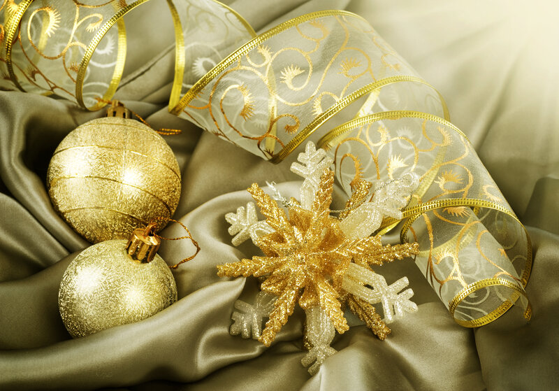 Gold and White Ornaments — Festive
