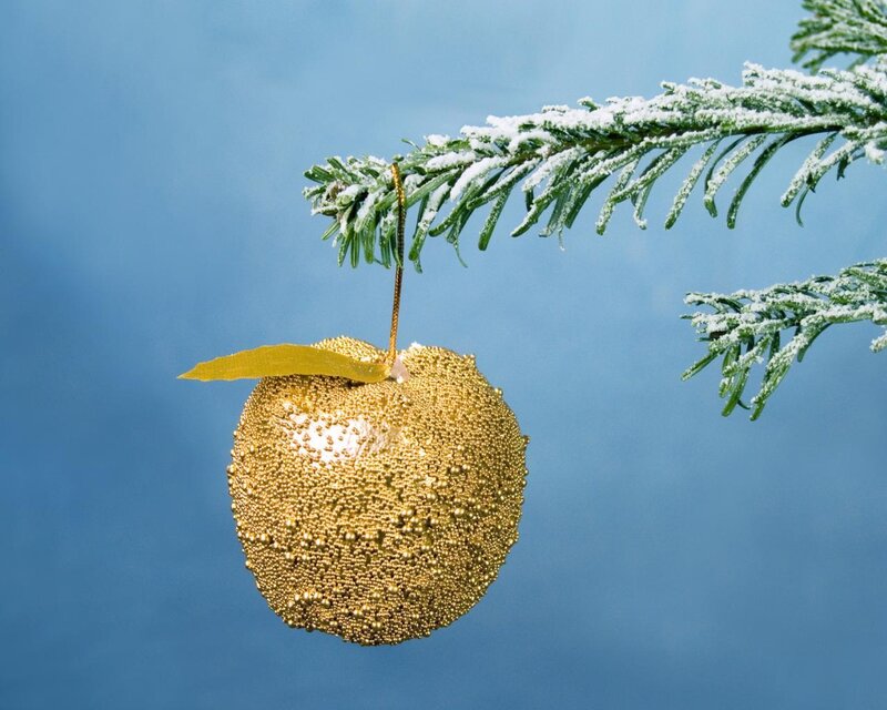 Gold Apple Ornament