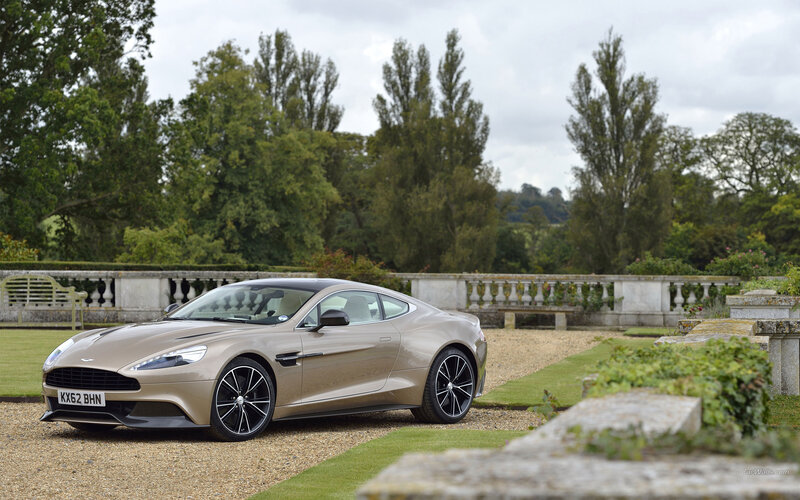 Gold Aston Martin Vanquish