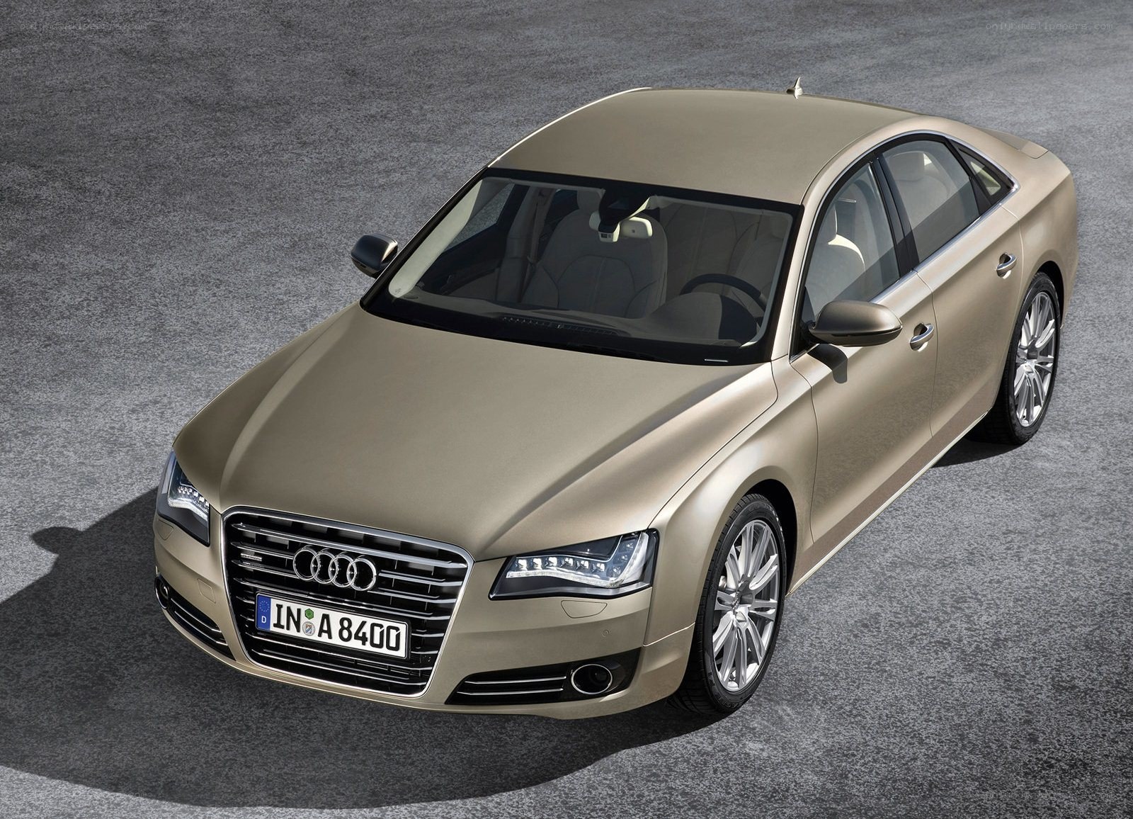 Gold Audi A8 sedan