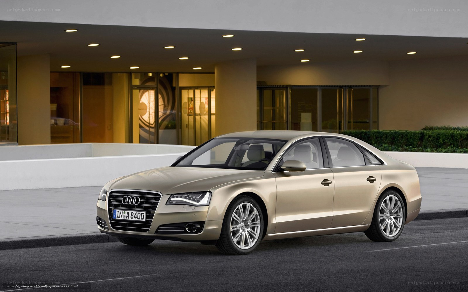 Gold Audi A8 sedan