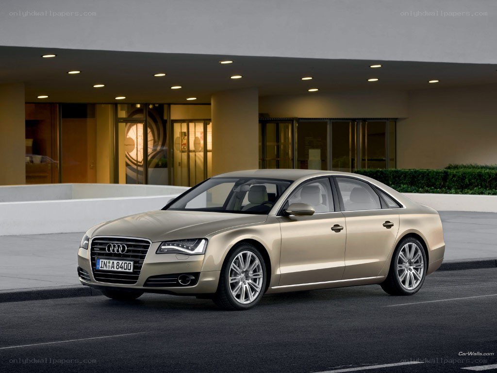 gold audi a8 sedan