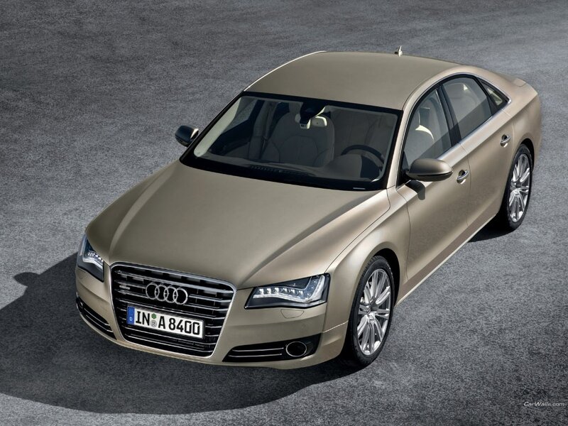 gold Audi A8 sedan