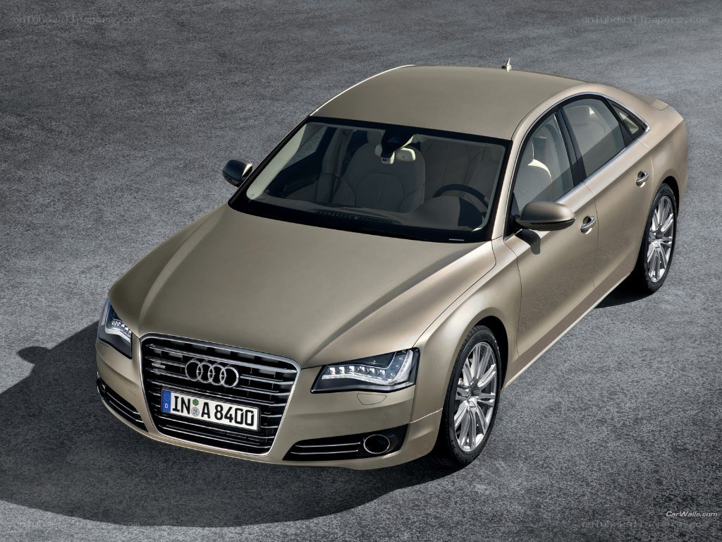 gold Audi A8 sedan