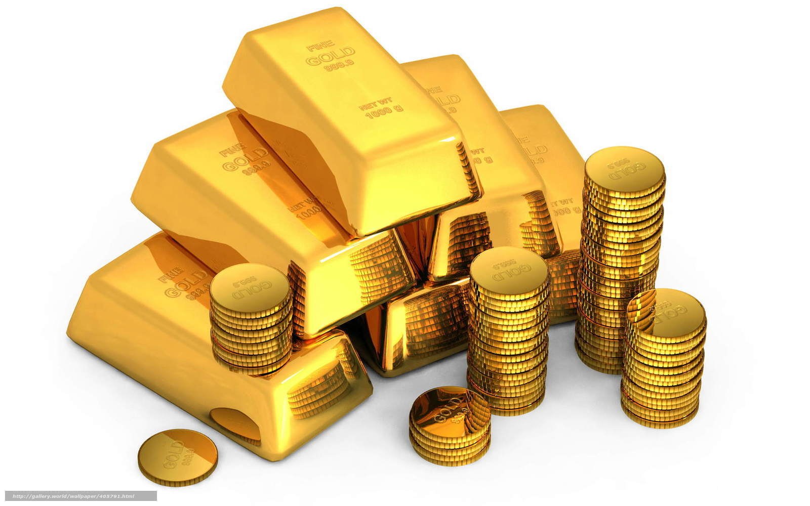 gold bars and coins