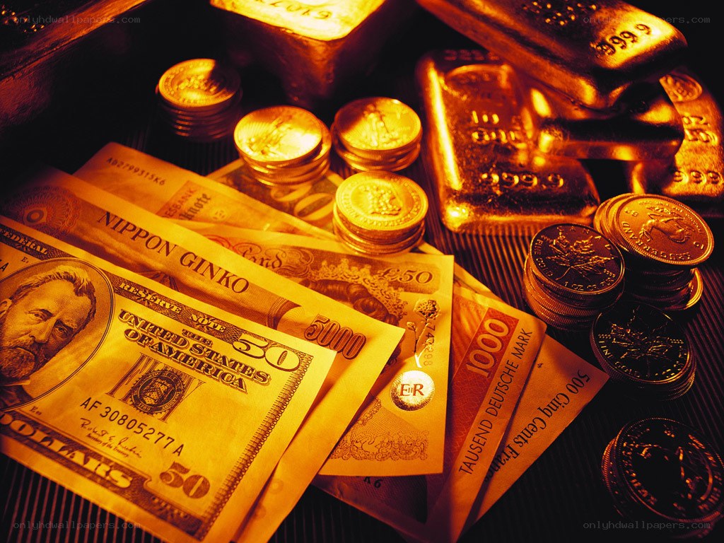 gold bars and currency