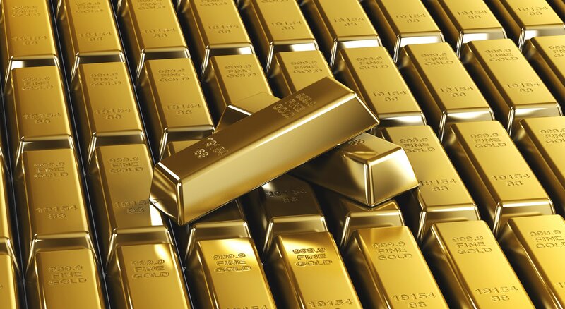 gold bars in a vault