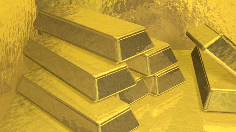 Gold Bars in Vault