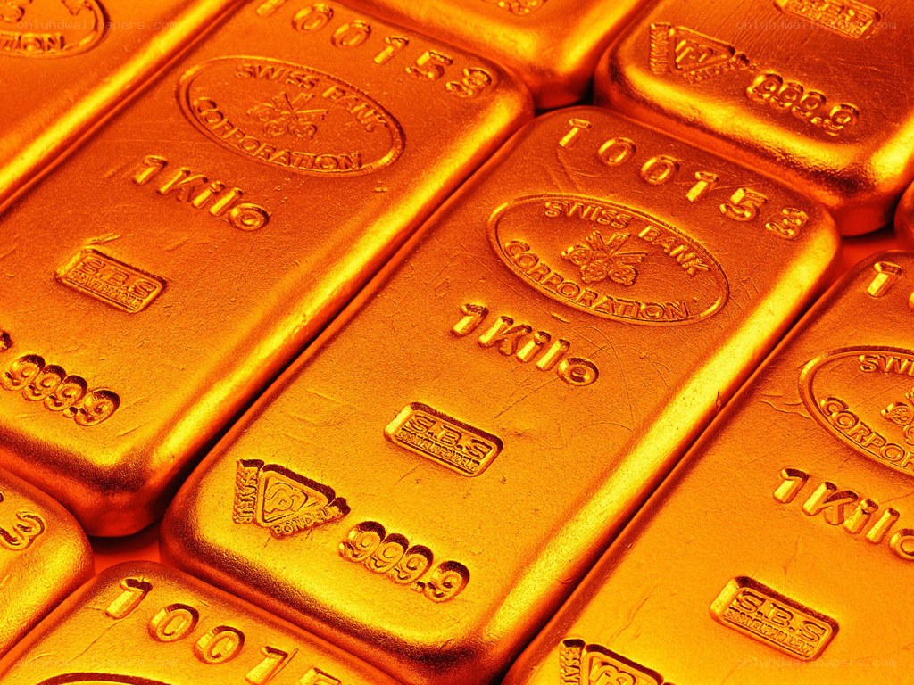 gold bars stacked together