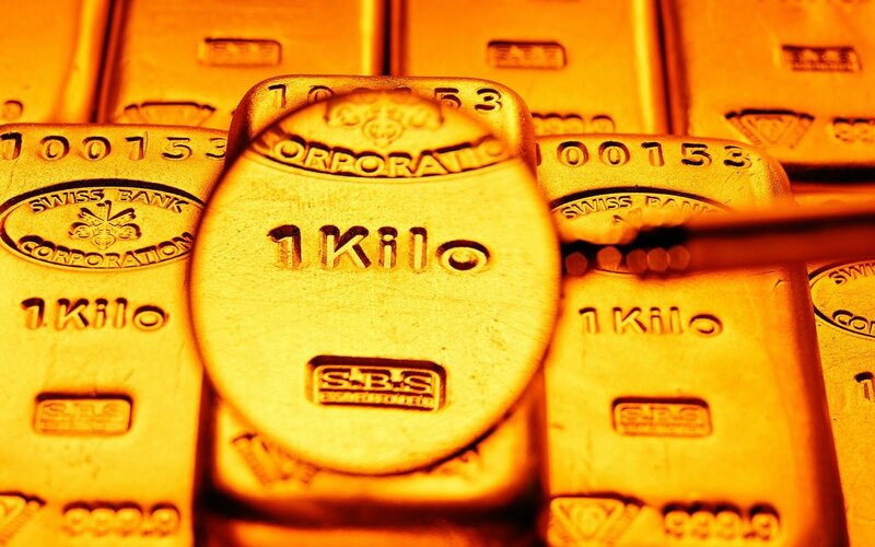 Gold Bars Stacked — Yellow, Dramatic, Photograph