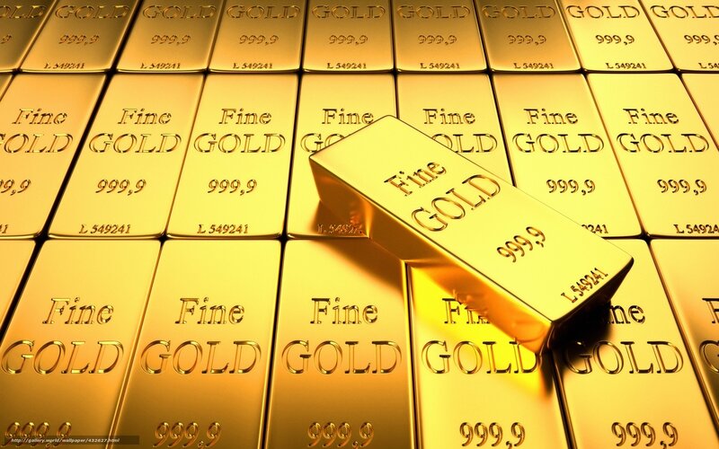 Gold Bars Stacked — Yellow, Dramatic