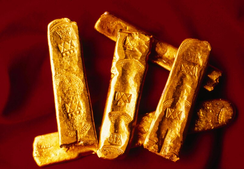 gold bars with markings