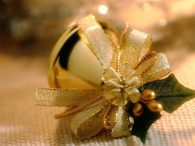 Gold Bell with Bow
