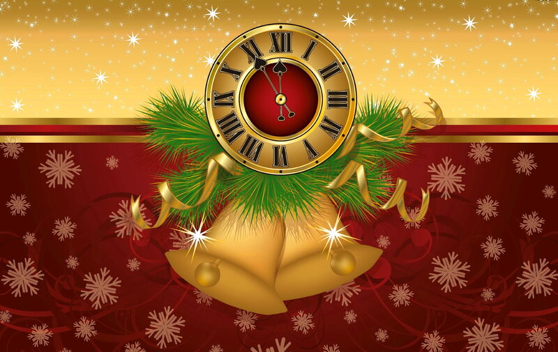 Gold Bells and Clock
